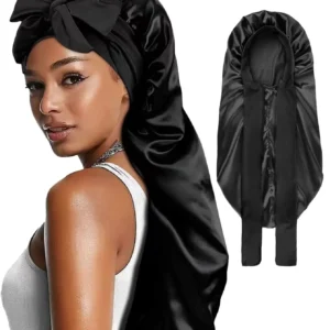 Long Satin Bow Nightcap