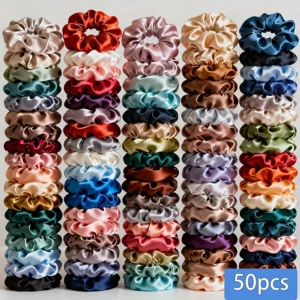 Satin Scrunchies 50 Piece Set