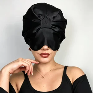 Satin Bonnet with Eye Mask